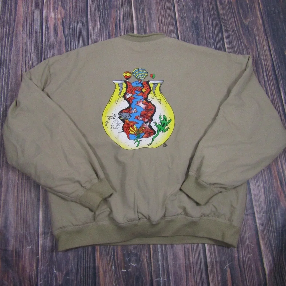 WearGuard Jacket Mens XL Green Pullover Windbreaker‎ Lake Powell Hot Air Balloon